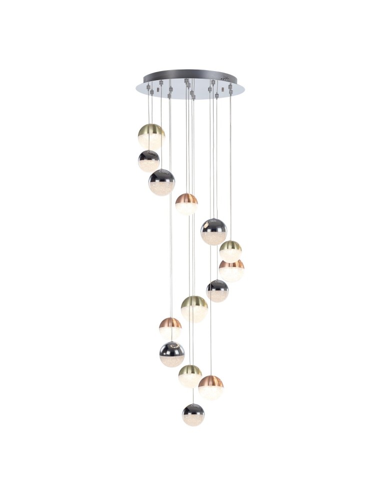 LED pendant lamps - ITALUX LED Pendant Mocado Integrated 58.8W 3000K 3528lm Chrome PND-13112146-14A-CR - product kolory-swiatla.pl 1