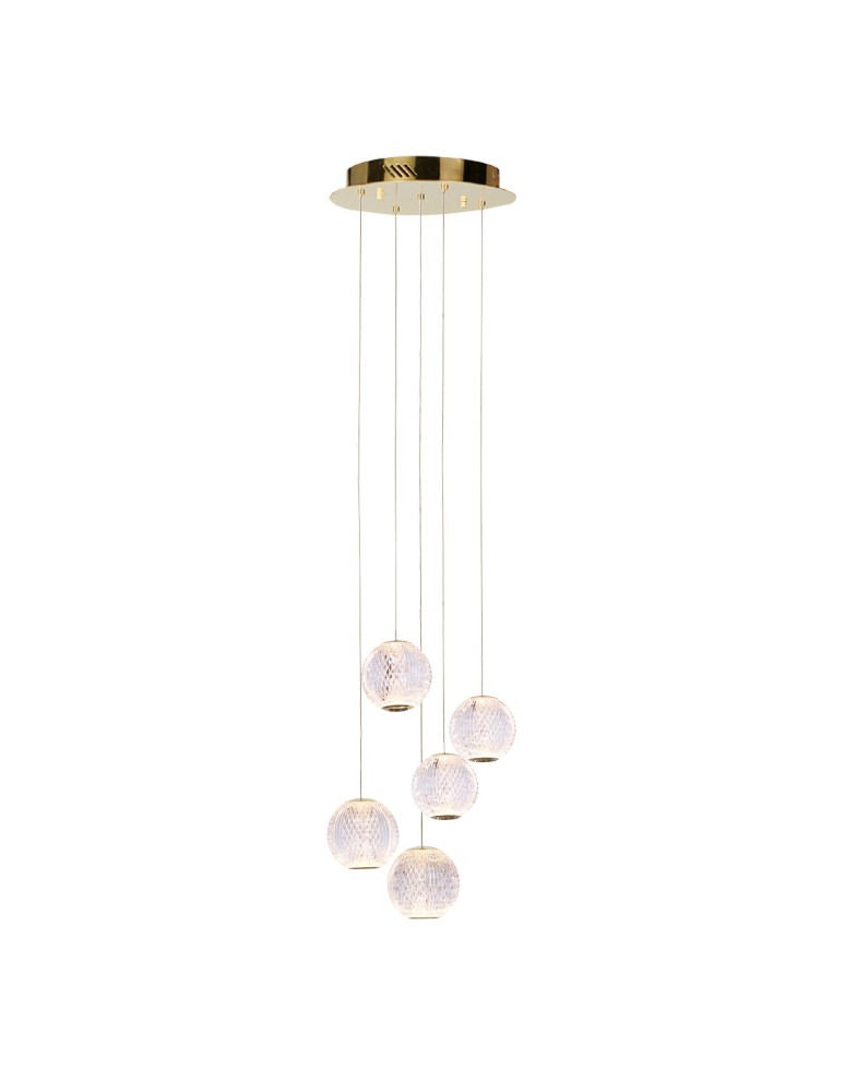 LED pendant lamps - ITALUX Rosario Pendant LED Integrated 21W 3200K 1400lm Gold PND-12220121-5A-GD - product kolory-swiatla.pl 1