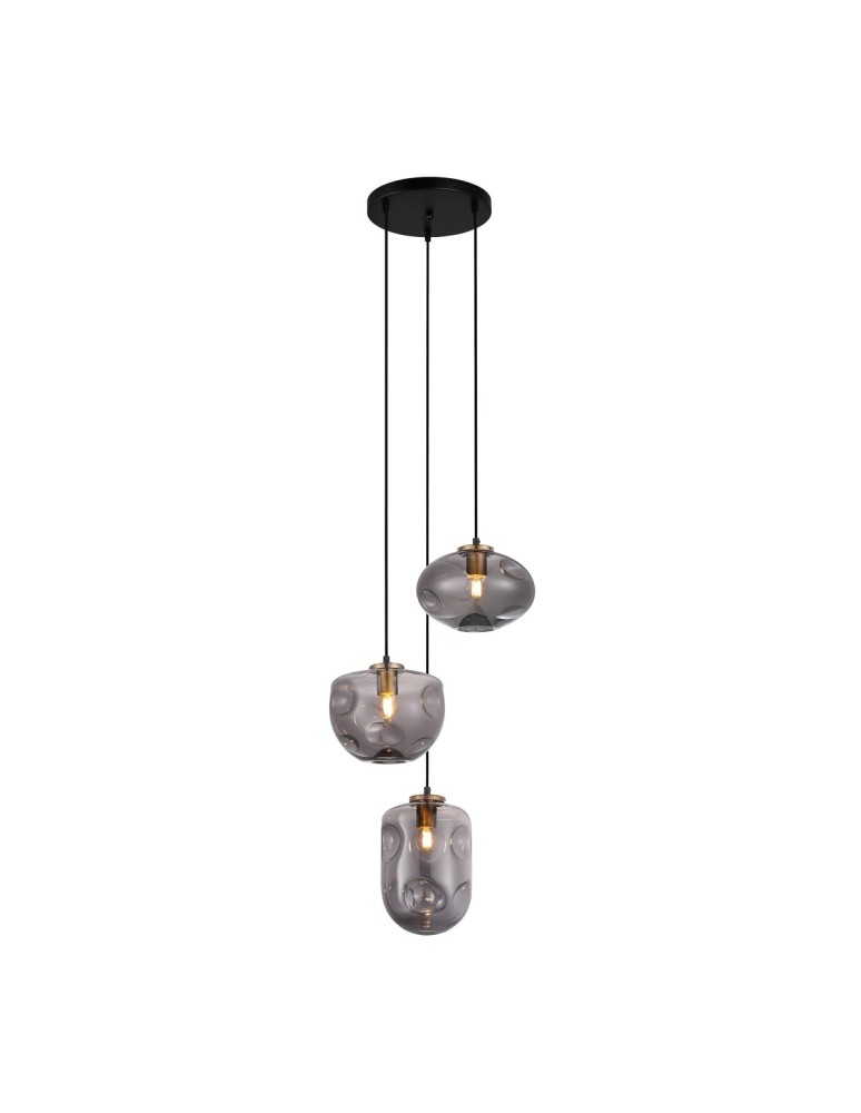 Pendant lamps - ITALUX Hatella Pendant E27 3x40W Copper/Black PND-112038-3A-BRO+SG - product kolory-swiatla.pl 1