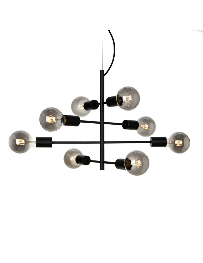 Pendant lamps - ITALUX Portel Pendant E27 8x40W Black PND-02431-8-BL - product kolory-swiatla.pl 1