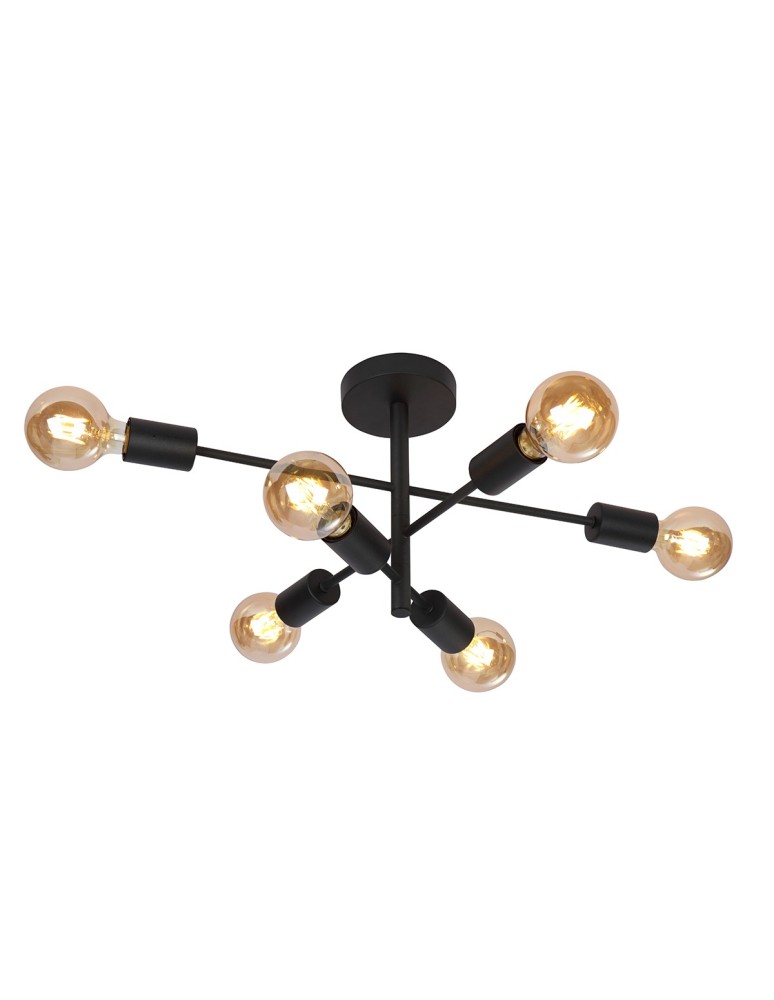 Loft pendant lamps - ITALUX Atlantico Pendant E27 6x20W Black PNC-5679-6-BL - product kolory-swiatla.pl 1