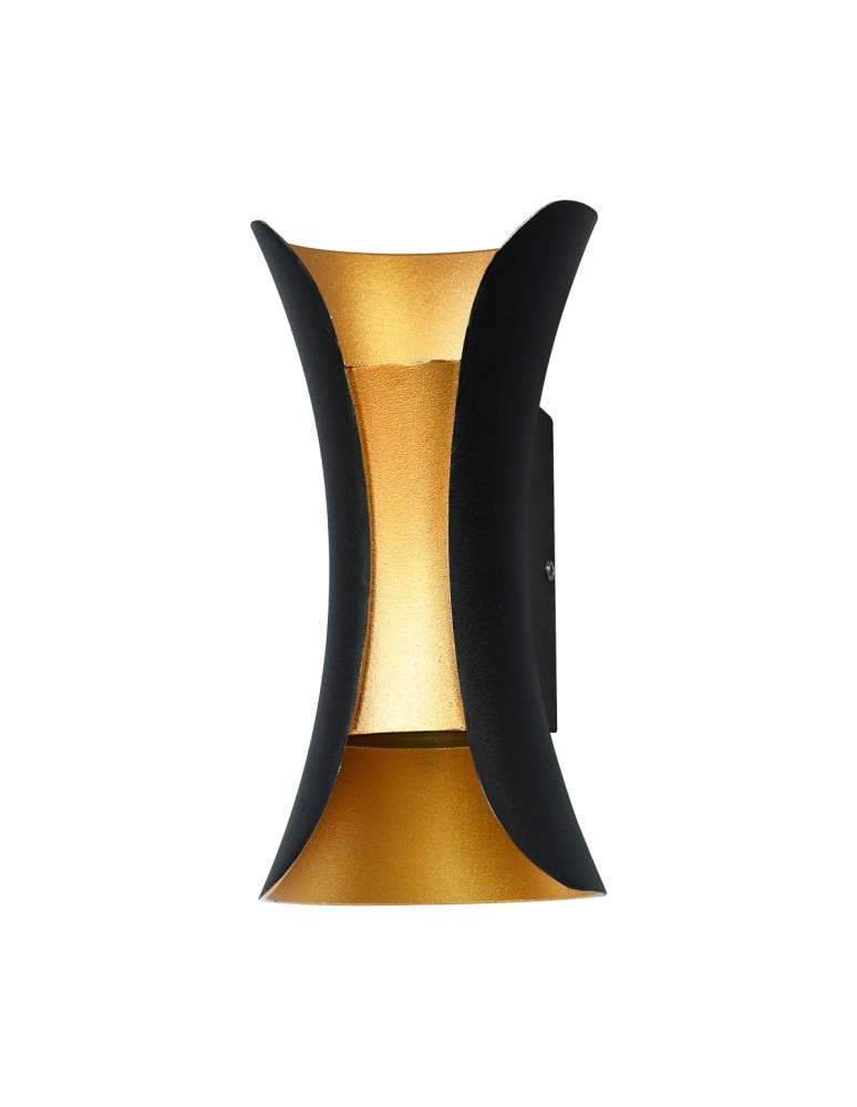 Outdoor wall lamps - ITALUX Dante Outdoor Wall LED Integrated 10W 4000K 580lm IP54 Black/Gold PL-356-M BK+GD - product kolory-swiatla.pl 1