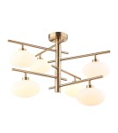 Brass-colored pendant lamps - ITALUX Fiorenzo Pendant G9 6x25W Brass MXM3661-6 BRO+W - product 1