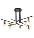 Loft pendant lamps - ITALUX Normani Pendant E27 8x60W Brown/Black MDM3658/8 BK+BRO - product 1
