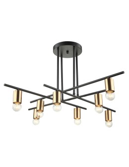 ITALUX Normani Wisząca E27 8x60W Brązowy/Czarny MDM3658/8 BK+BRO