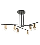 Loft pendant lamps - ITALUX Normani Pendant E27 6x60W Brown/Black MDM3658/6 BK+BRO - product 1