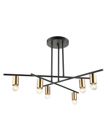 ITALUX Normani Pendant E27 6x60W Brown/Black MDM3658/6 BK+BRO