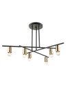 ITALUX Normani Pendant E27 6x60W Brown/Black MDM3658/6 BK+BRO