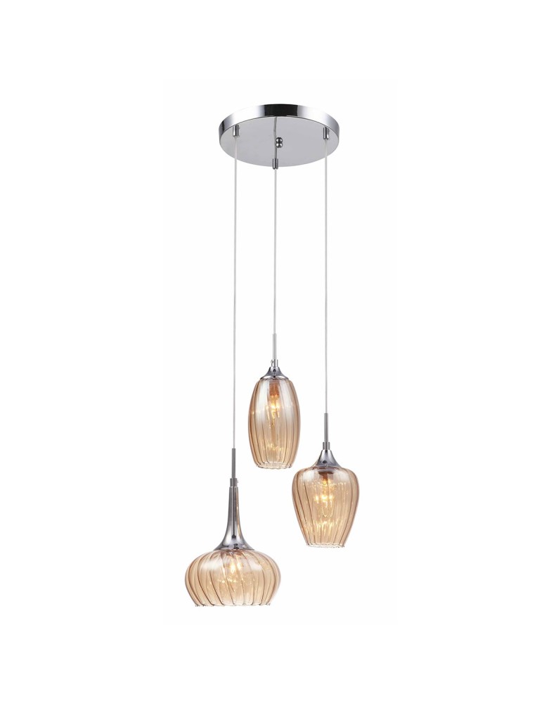 Pendant lamps - ITALUX Marano Pendant E14 3x40W Chrome MDM2289/3B - product kolory-swiatla.pl 1