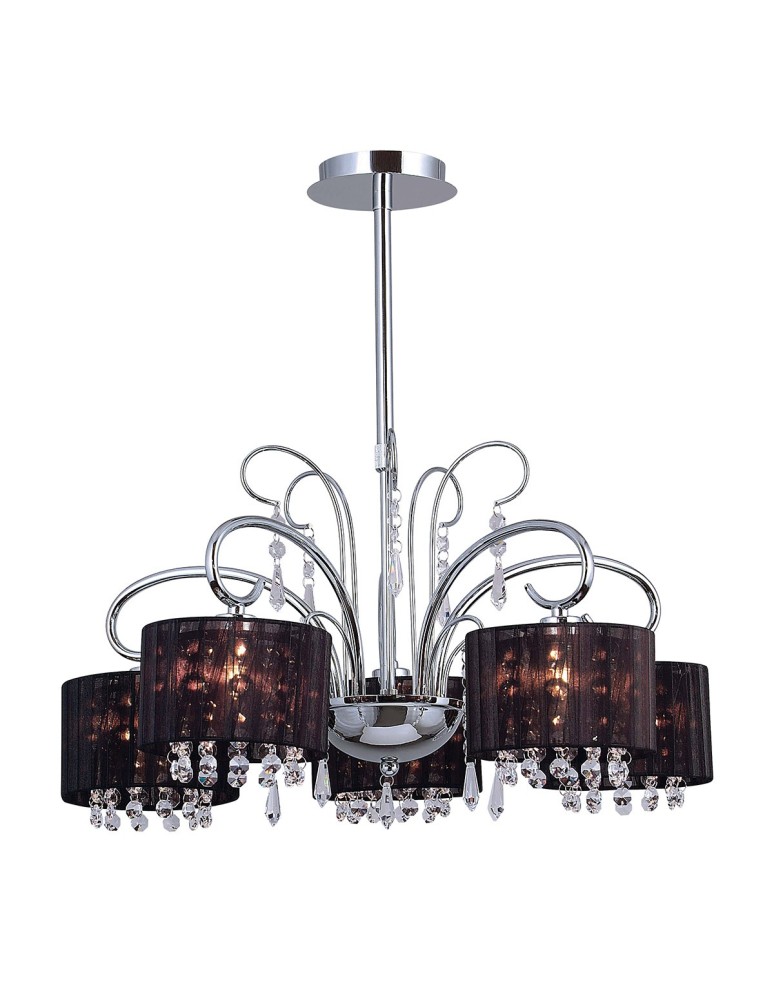 Glamour chandeliers - ITALUX Span Pendant E14 5x40W Black MDM1583/5 - product kolory-swiatla.pl 1