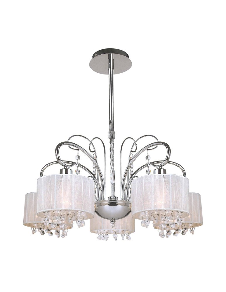 Glamour chandeliers - ITALUX Span Pendant E14 5x40W Chrome MDM1583/5 WH - product kolory-swiatla.pl 1