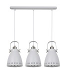 Pendant lamps on a strip - ITALUX Franklin Pendant E27 3x60W White/Nickel MD-HN8026S-3-WH+S.NICK - product 1