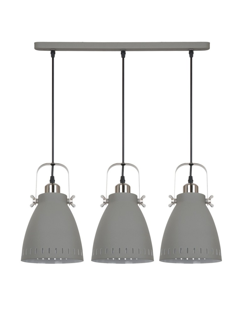 Pendant lamps on a strip - ITALUX Franklin Pendant E27 3x60W Gray MD-HN8026S-3-GR+S.NICK - product kolory-swiatla.pl 1
