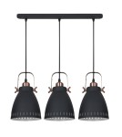 Pendant lamps on a strip - ITALUX Franklin Pendant E27 3x60W Graphite/Red MD-HN8026S-3-B+RC - product 1