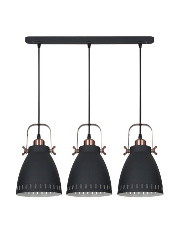 ITALUX Franklin Pendant E27 3x60W Graphite/Red MD-HN8026S-3-B+RC