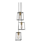 Loft pendant lamps - ITALUX Alanis Pendant E27 3x60W Black/Gold MD-BR16556-D3-B/G - product 1