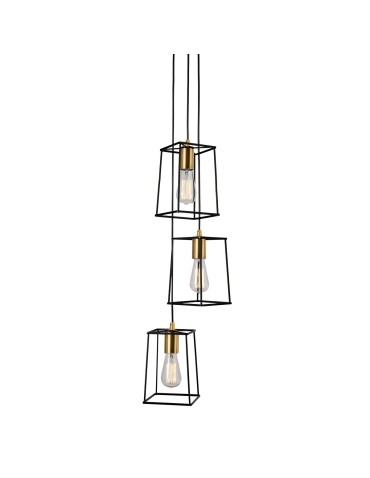 ITALUX Alanis Pendant E27 3x60W Black/Gold MD-BR16556-D3-B/G
