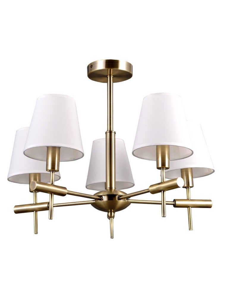 Chandelier with lampshade - ITALUX Balter Chandelier E14 5x40W Gold MD38482-5 - product kolory-swiatla.pl 1