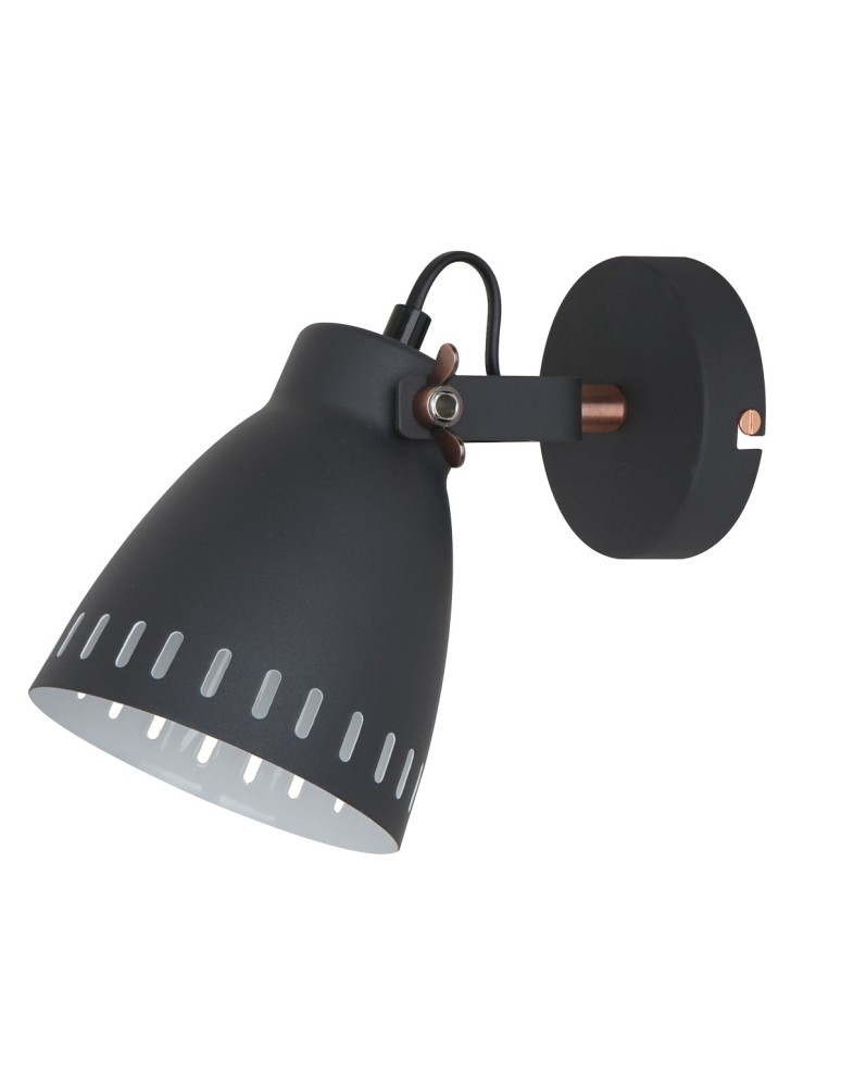 Loft wall lamps - industrial - ITALUX Franklin Wall lamp E27 1x60W Graphite/Red MB-HN5050-1-B+RC - product kolory-swiatla.pl 1