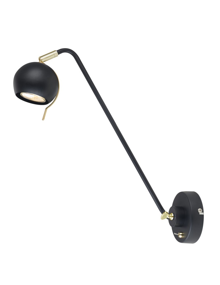 Cantilever wall lamps - ITALUX Charissa Wall lamp GU10 1x35W Black/Gold MB-H16049TLK-1-B/G - product kolory-swiatla.pl 1
