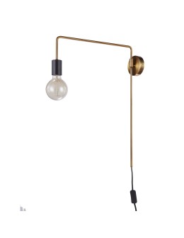 ITALUX Moniq Wall lamp E27 1x60W Black/Gold MB-BR1721402-W1-G