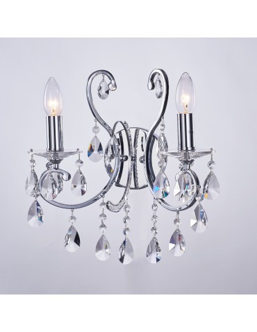 ITALUX Barocco Chrome Wall lamp E14 2x40W Black MB72709-2A