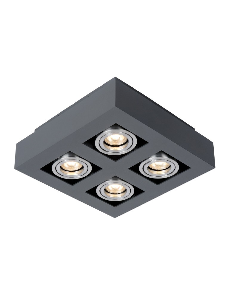 Ceiling luminaires for replaceable light source - ITALUX Casemiro Surface-mounted GU10 4x50W Black/Aluminum IT8002S4-BK/AL - product kolory-swiatla.pl 1