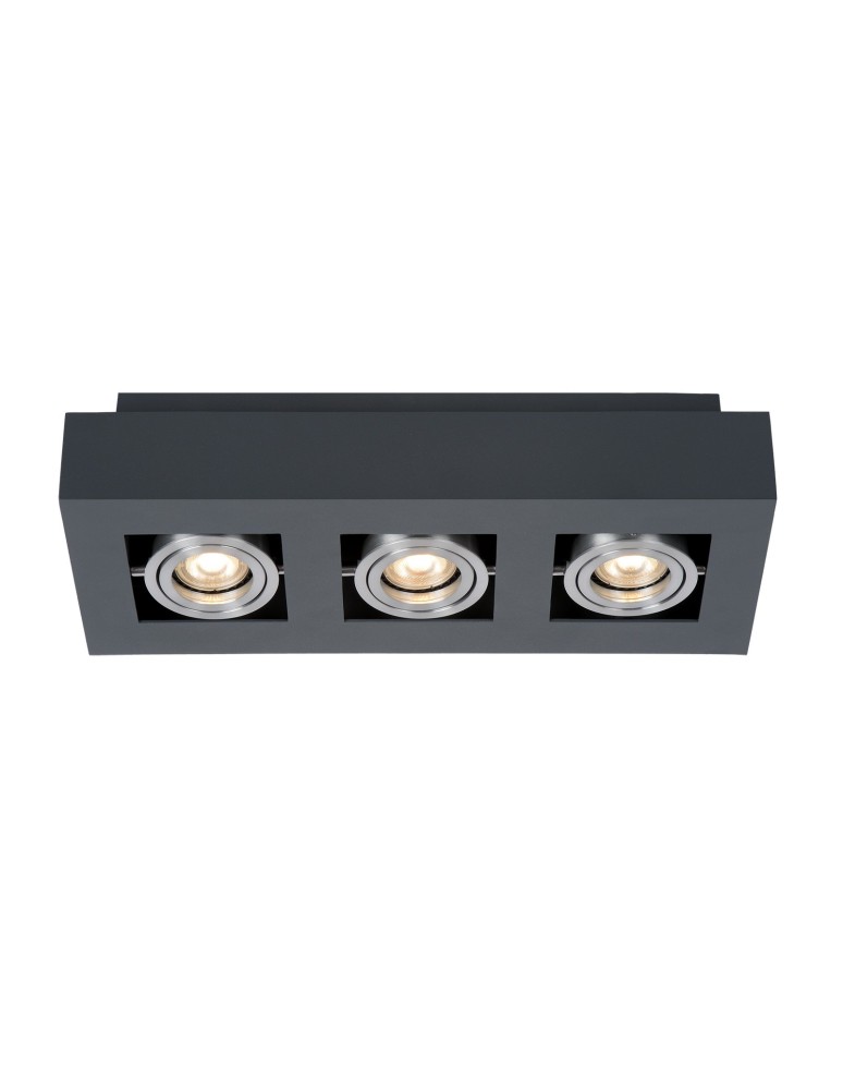 Ceiling luminaires for replaceable light source - ITALUX Casemiro Surface-mounted GU10 3x50W Black/Aluminum IT8002S3-BK/AL - product kolory-swiatla.pl 1