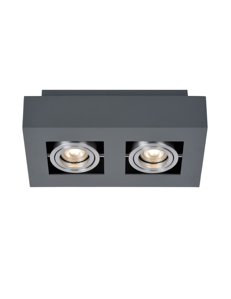Ceiling luminaires for replaceable light source - ITALUX Casemiro Surface-mounted GU10 2x50W Black/Aluminum IT8002S2-BK/AL - product kolory-swiatla.pl 1