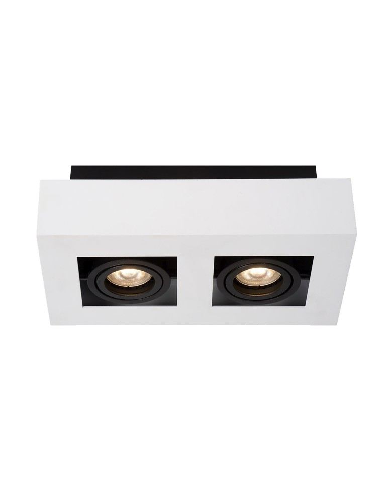 Ceiling luminaires for replaceable light source - ITALUX Casemiro Surface-mounted GU10 2x50W White/Black IT8001S2-WH/BK - product kolory-swiatla.pl 1