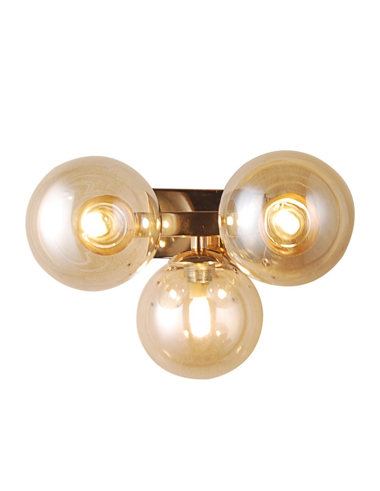 Wall lamps spheres - ITALUX Marbelio Wall lamp G9 3x28W Gold/Conyony WL-6161-3 GO+CO - product kolory-swiatla.pl 2