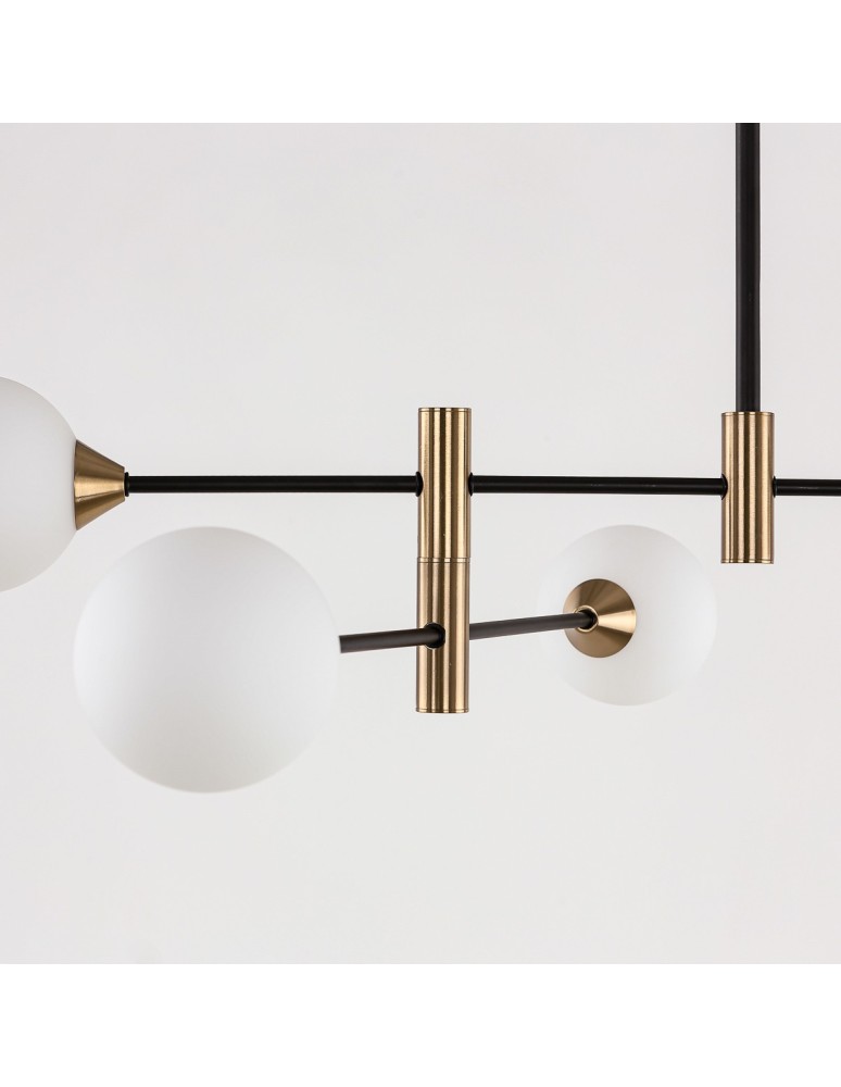 Pendant lamps spheres - ITALUX Marino Pendant G9 4x25W Black/Brass PND-9148-4-OPAL - product kolory-swiatla.pl 2