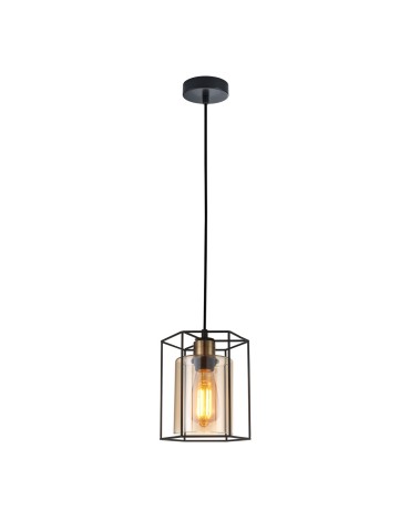 ITALUX Kalula Wisząca E27 1x40W Czarny PND-78901-1-BK+AMB - produkt 2