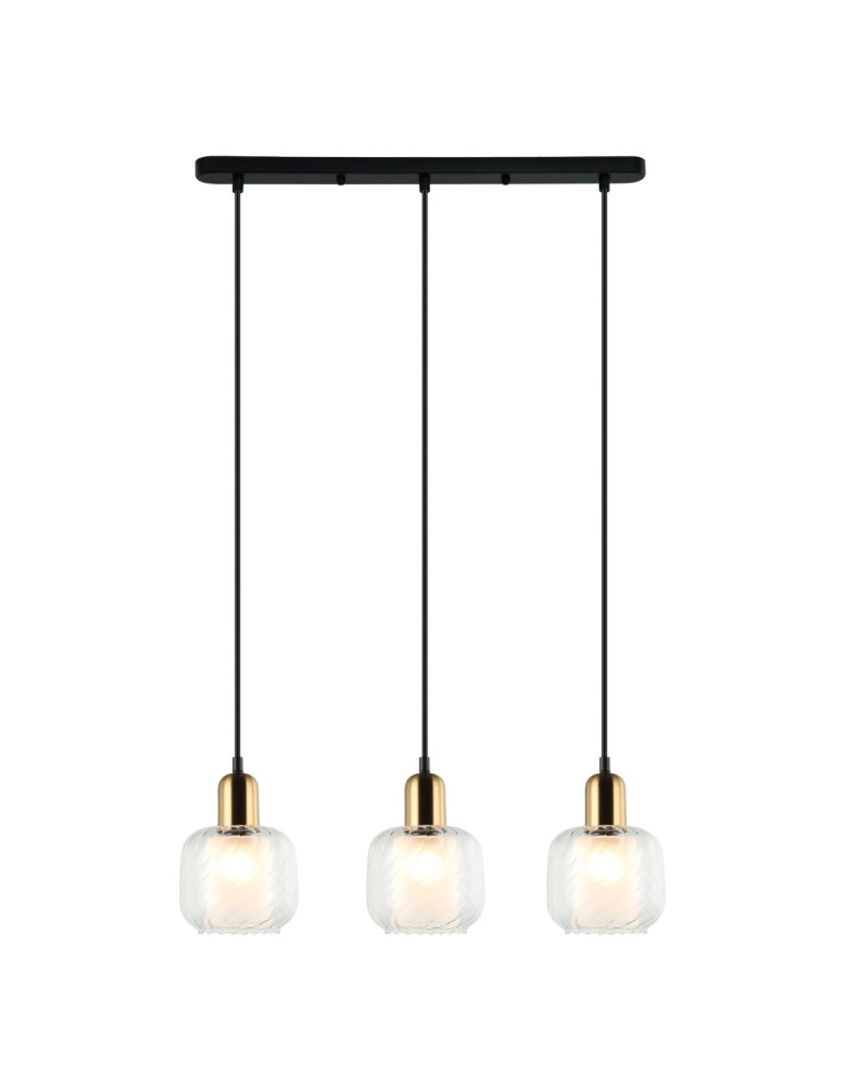 Pendant lamps on a strip - ITALUX Lamezia Pendant E27 3x40W Brown/Black PND-67594-3-BRO+CL - product kolory-swiatla.pl 2