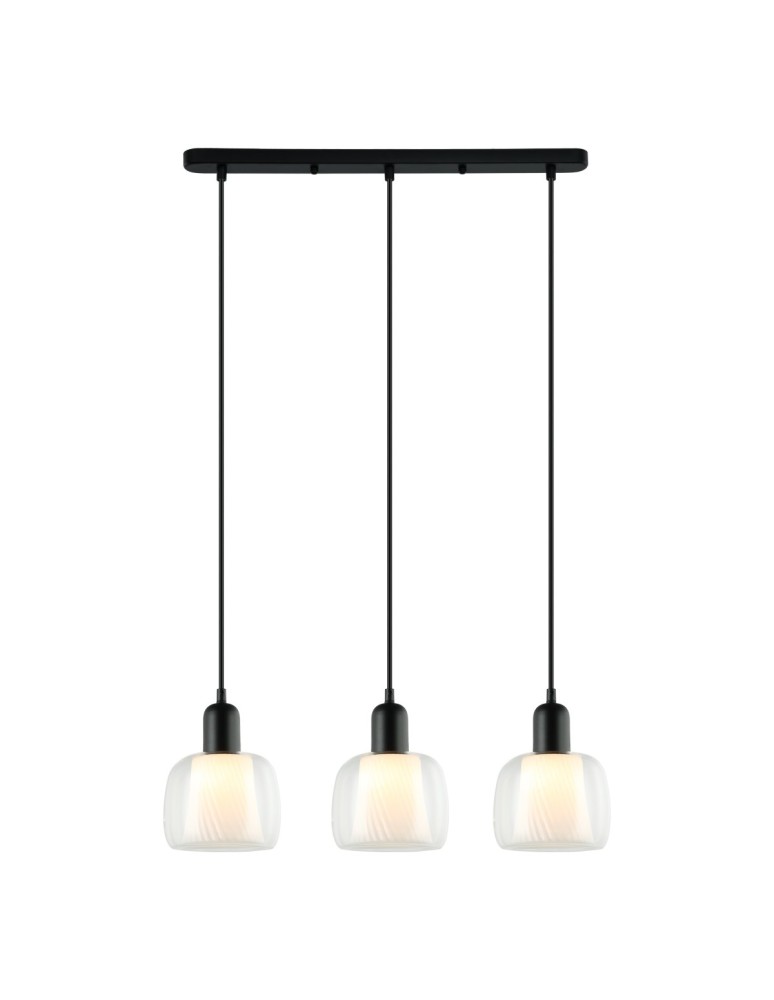 Pendant lamps on a strip - ITALUX Lamezia Pendant E27 3x40W Black PND-67594-3-BK+CL - product kolory-swiatla.pl 2