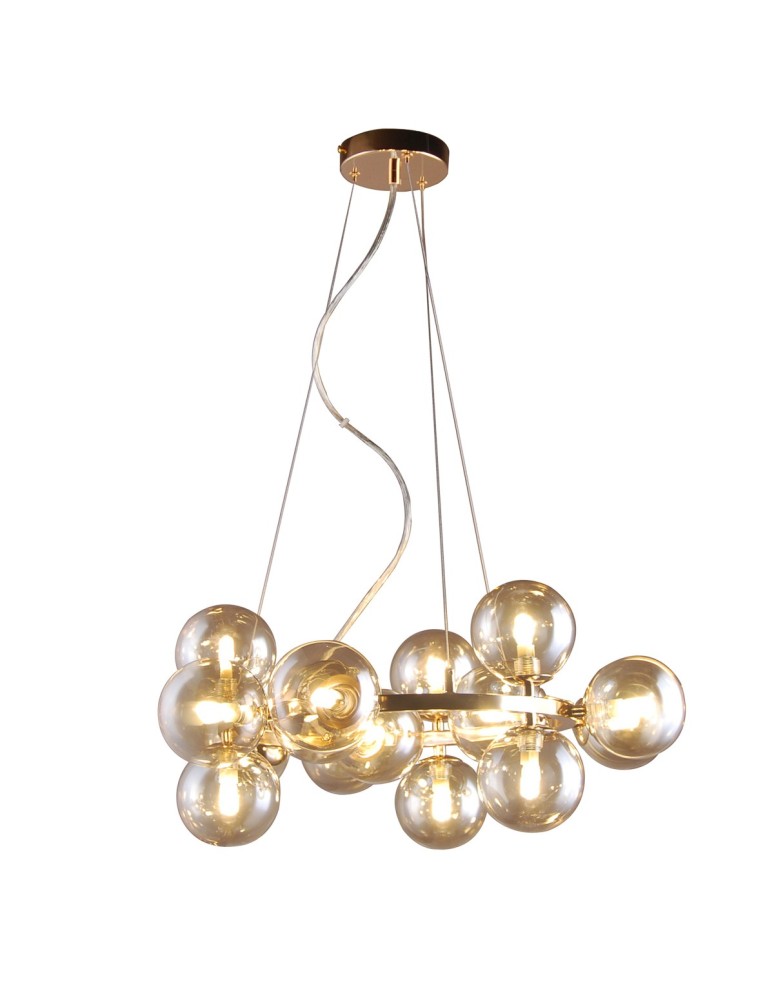 Pendant lamps spheres - ITALUX Marbelio Pendant G9 15x28W Gold/Conia PND-6161-15 GO+CO - product kolory-swiatla.pl 2