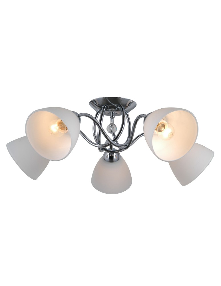Retro ceiling lamps - ITALUX Lugano Ceiling E27 5x40W Chrome/White PND-5643-5 - product kolory-swiatla.pl 2
