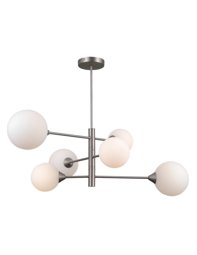 Pendant lamps spheres - ITALUX Evora Pendant G9 6x5W Nickel PND-55342-6-SN - product kolory-swiatla.pl 1