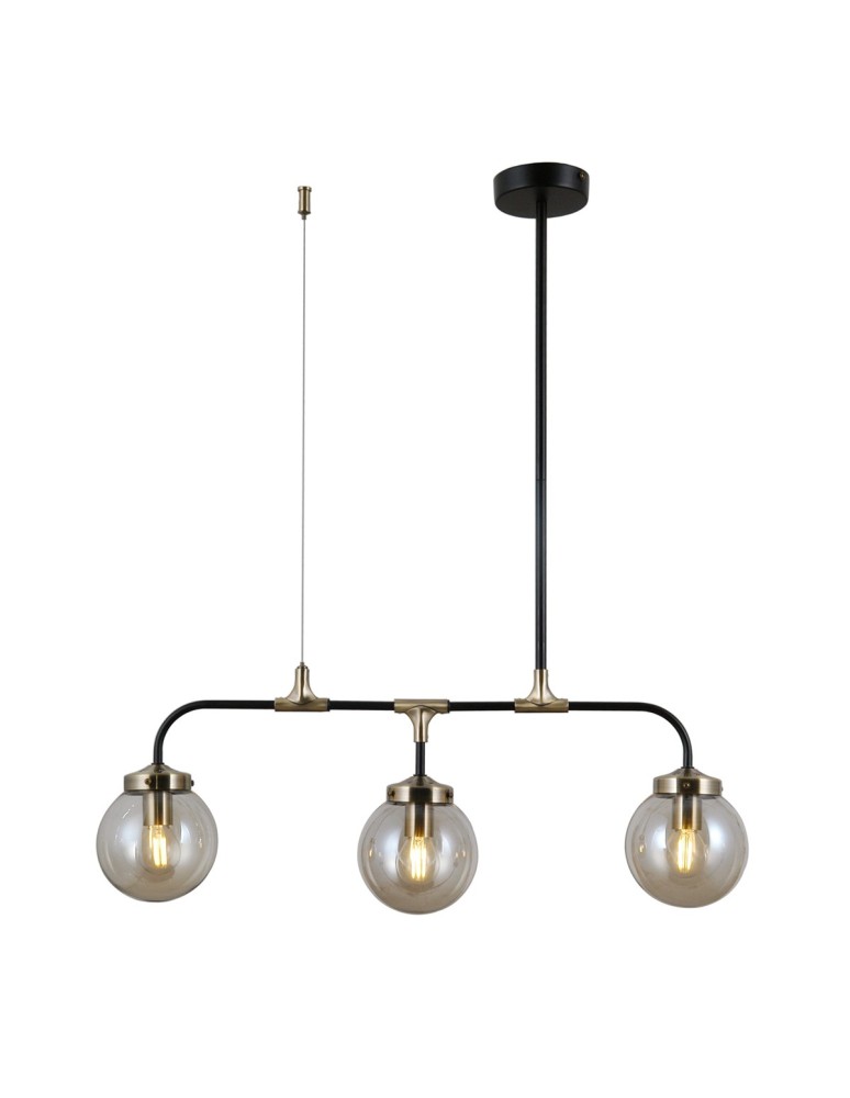 Pendant lamps - ITALUX Valpena Pendant E14 3x5W Black/Brown PND-48882-3 - product kolory-swiatla.pl 1
