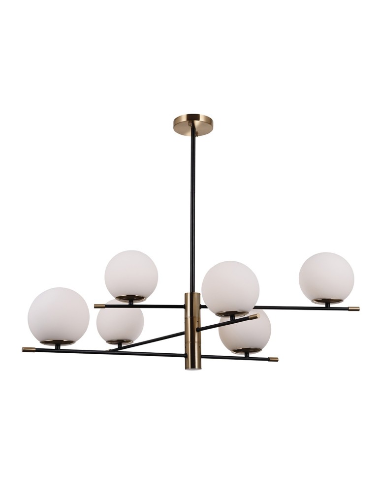 Pendant lamps spheres - ITALUX Stelia Pendant E14 6x5W Black/Brown PND-43660-6 - product kolory-swiatla.pl 2