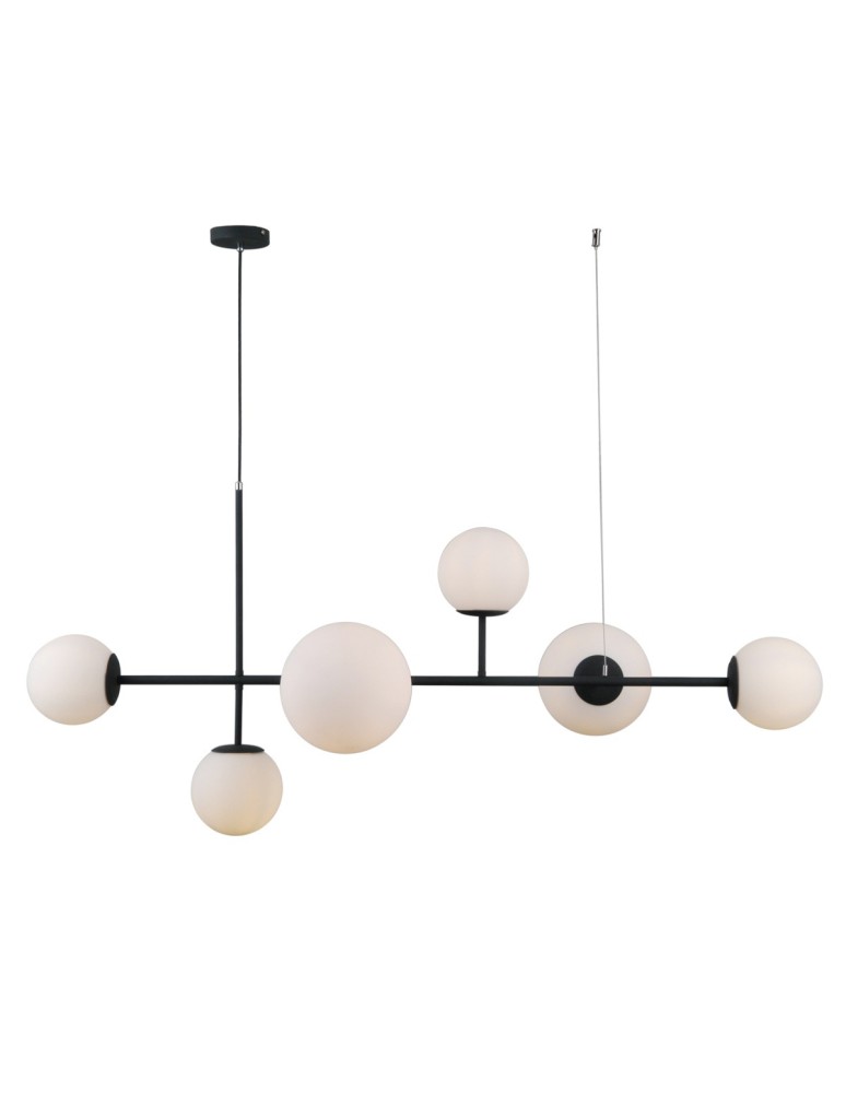 Pendant lamps - ITALUX Vailante Pendant E27+E14 6x5W Black PND-31221-6A-SBL - product kolory-swiatla.pl 2