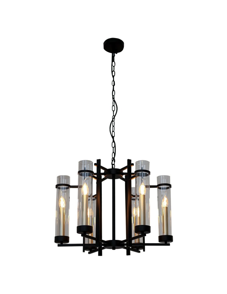 Loft chandeliers - ITALUX Aspen Pendant E14 6x40W Black PND-31186-6A-BL - product kolory-swiatla.pl 2