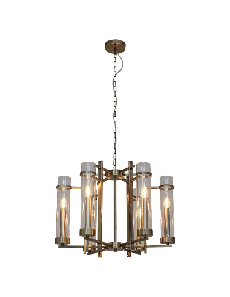 Loft chandeliers - ITALUX Aspen Pendant E14 6x40W Brown PND-31186-6A-ABR - product kolory-swiatla.pl 2