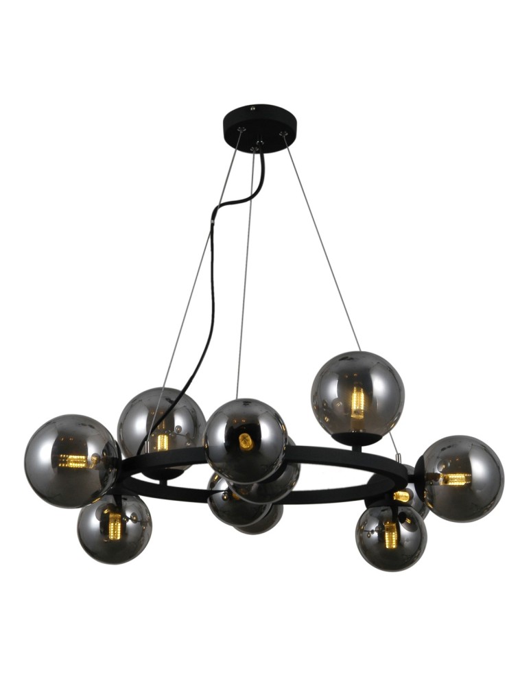 Pendant lamps spheres - ITALUX Montora Pendant G9 11x5W Black PND-30223-11 - product kolory-swiatla.pl 2