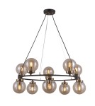 Pendant lamps spheres - ITALUX Galvez Pendant E14 10x5W Black/Brown PND-28622-10A. - product 2