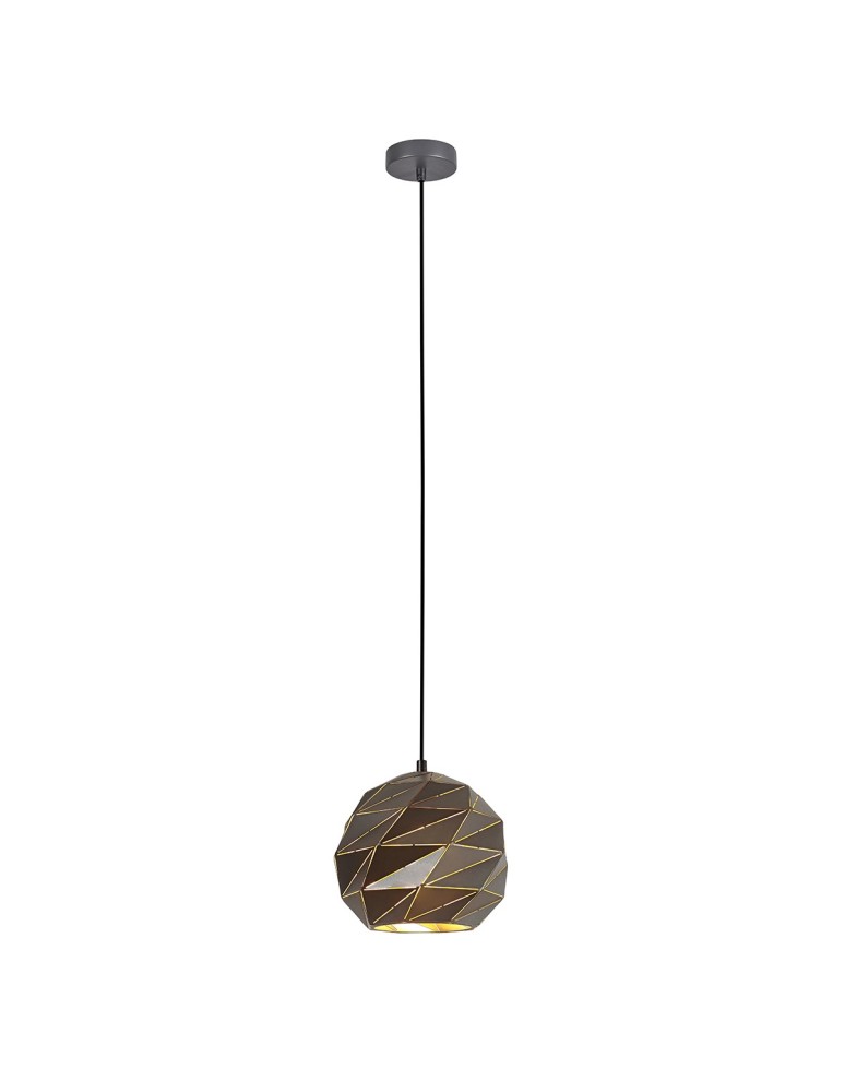 Pendant lamps - ITALUX Palermo Pendant E27 1x40W Anthracite PND-2424-1S-GR+GD - product kolory-swiatla.pl 2