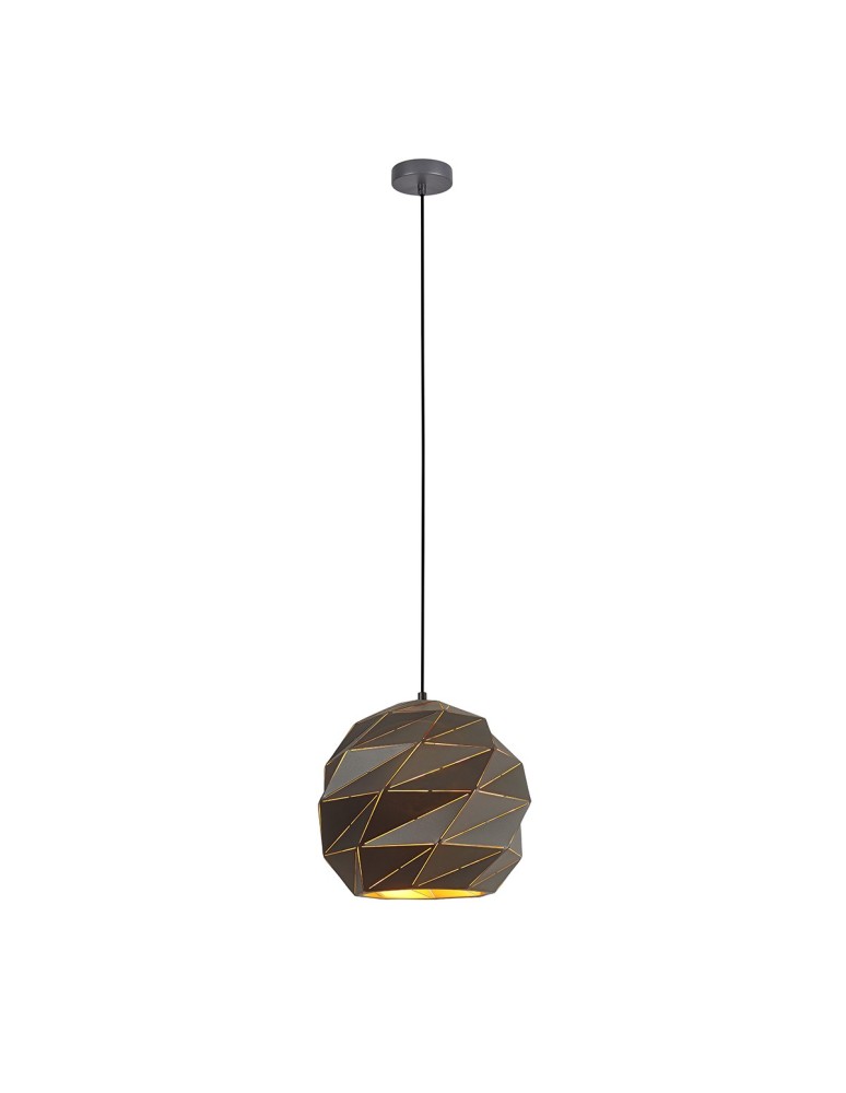 Pendant lamps - ITALUX Palermo Pendant E27 1x40W Anthracite PND-2424-1L-GR+GD - product kolory-swiatla.pl 2