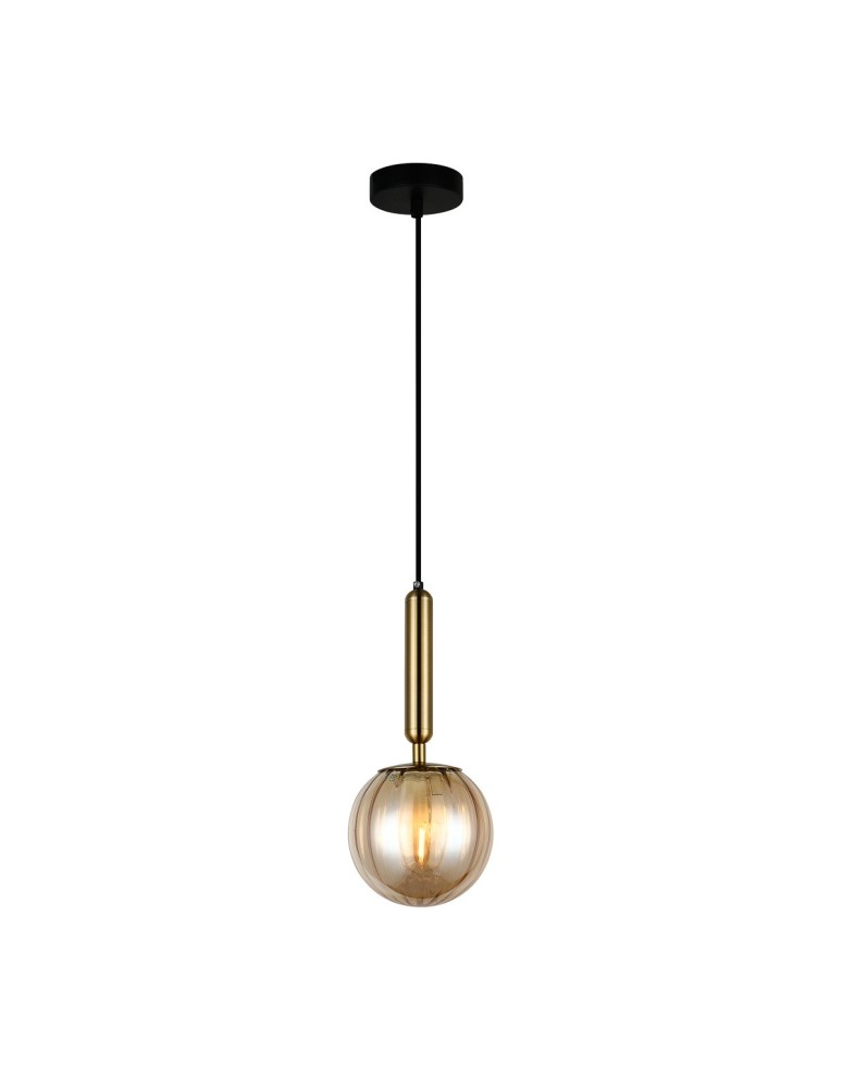 Pendant lamps - ITALUX Ravena Pendant E27 LED integrated 1x5W Brass/Amber PND-2324-1 BRO+AMB - product kolory-swiatla.pl 2