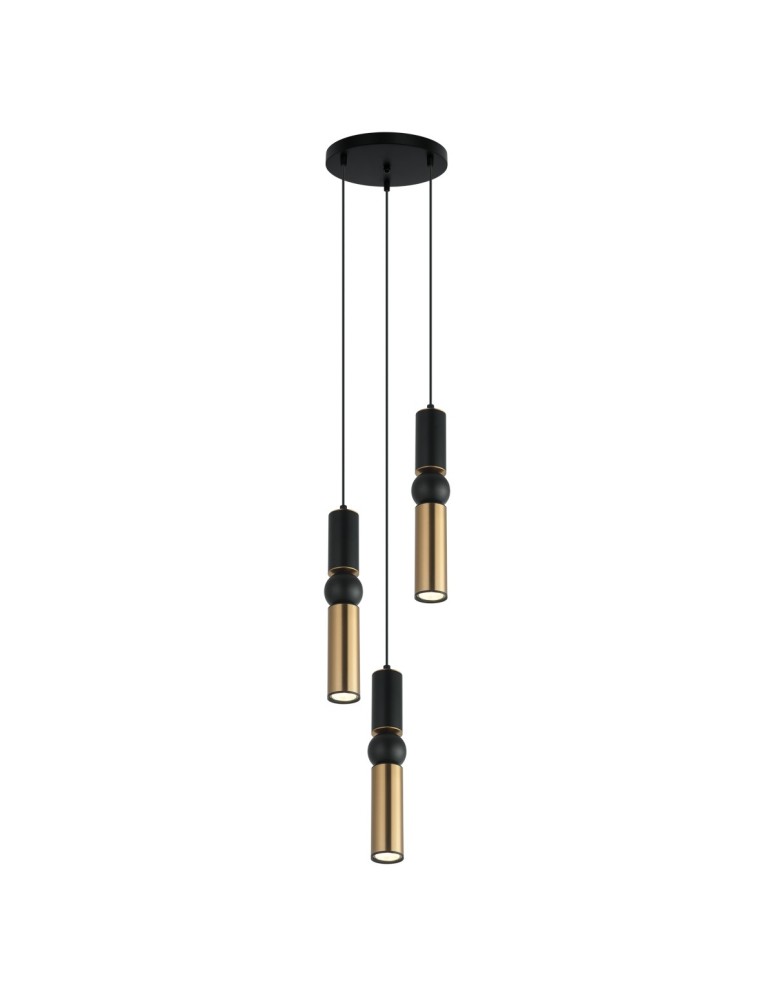 Pendant lamps - ITALUX Isidora Pendant GU10 3x25W Black/Brown PND-14290-3-BK-BRO - product kolory-swiatla.pl 2