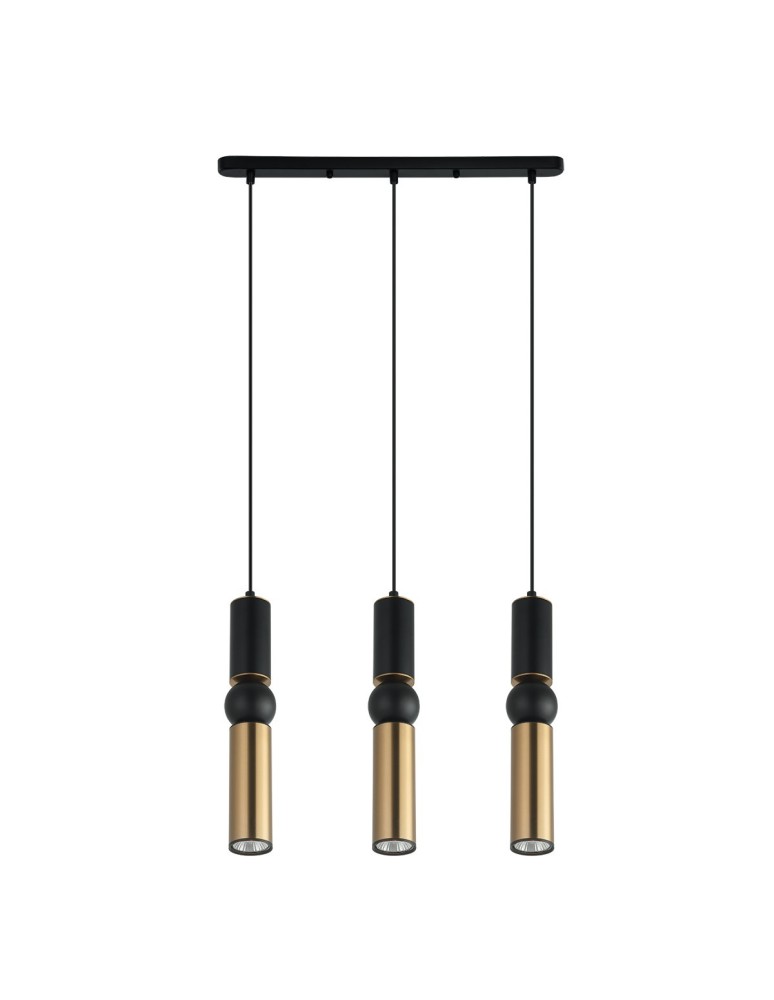 Loft pendant lamps - ITALUX Isidora Pendant GU10 3x25W Black/Brown PND-14290-3A-BK-BRO - product kolory-swiatla.pl 2